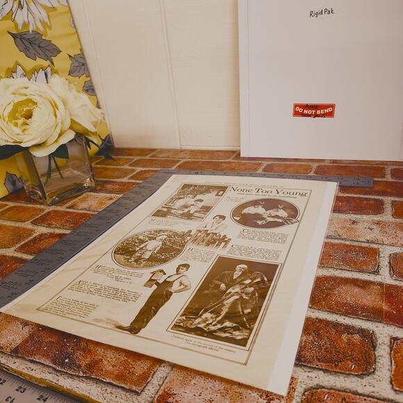 1918 "None Too Young - None Too Old" Original WWI‎ Sepia Tone Photo Article Page - Picture 4 of 16